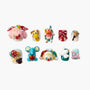 Handmade circus-themed press-on nails with 3D clown, animal, balloon, and bow designs on white background